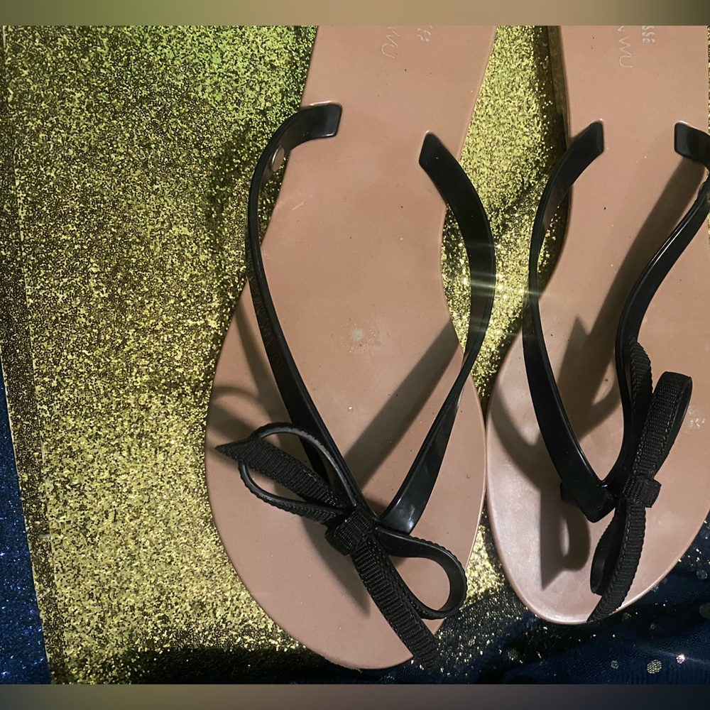 JASON WU + MELISSA BLACK PATENT LEATHER RIBBON BOW ELEGANT DRESSY Sandals